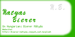matyas bierer business card